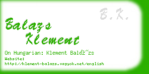 balazs klement business card